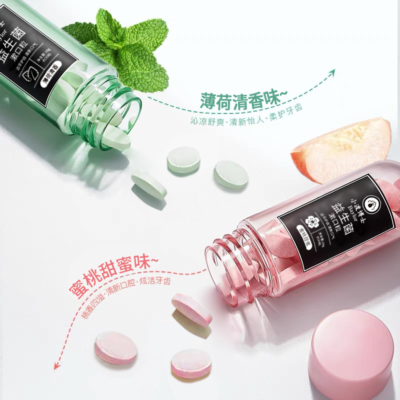 Dr. Xiaodu's Probiotic Mouthwash Tablets Solid Toothpaste Fresh Breath Mint Tablets Oral Cleaning