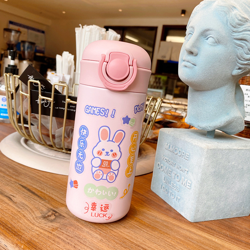 Cartoon Cute Water Cup Paste Mobile Phone Sticker Cute Girl Heart ins Wind Waterproof PET Hand Account Paste Cup Sticker