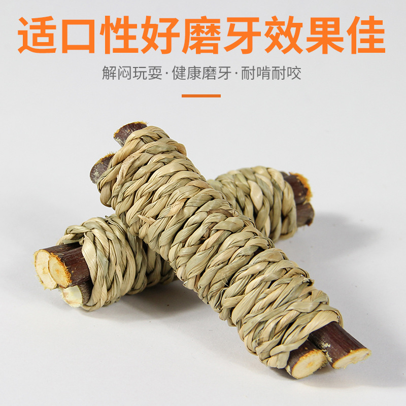 Small Pet Rabbit Hamster Cat Relieving Endless Toy Totoro Dutch Pig Molar Supplies Straw Natural Apple Branches