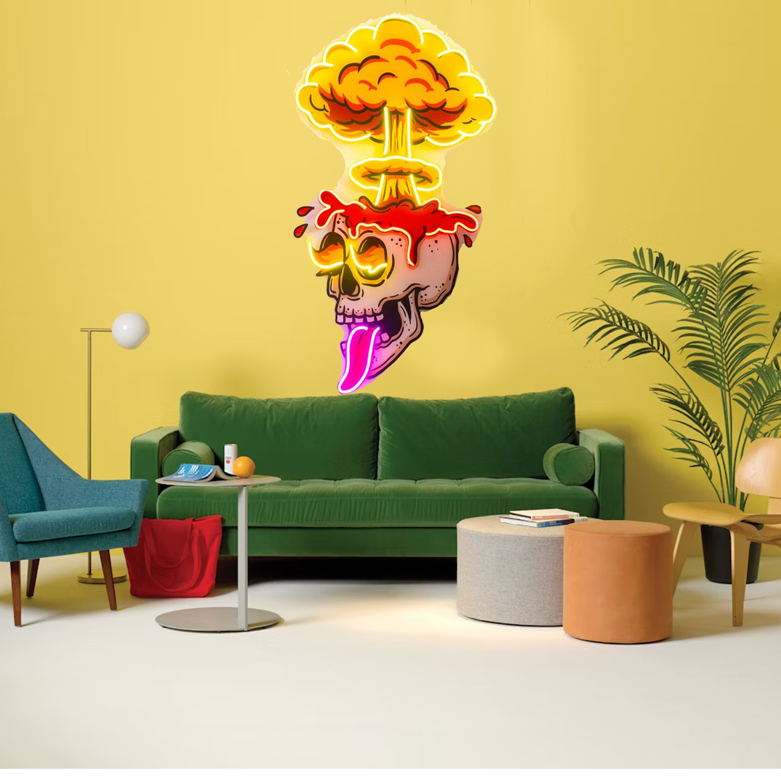 Rose glass neon luminous home decoration neon red green cross-border e-commerce