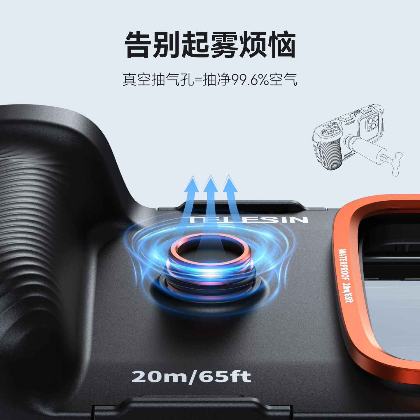 Telesin 20m Mobile Phone Bluetooth Diving Case Waterproof Protection Suitable for Apple Samsung Mobile Phone Case Huawei Xiaomi