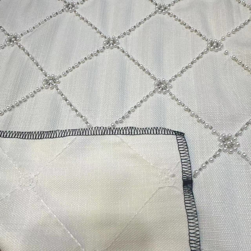 Fabric Woolen Fabric Gold Silk Bead Embroidery Jacket Autumn and Winter Dress Fabric