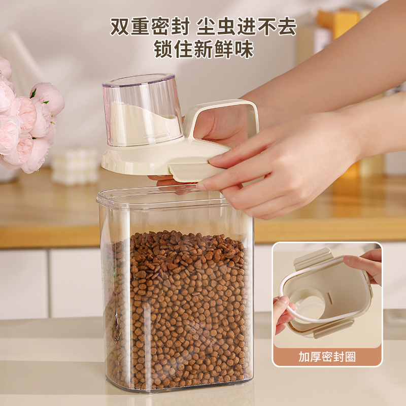 Food Grade Sealed Pet Grain Storage Bucket Moisture-proof Insect-proof Cat and Dog Food Storage Tank Household Rice Bucket Grain Storage Box