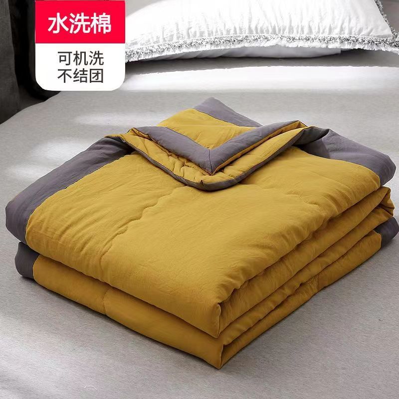Air Conditioning Quilt, Summer Cooling Quilt, Thin Quilt, Washed Cotton Summer Quilt, Student Summer Single/Double Spring and Autumn Thin Dormitory Summer Quilt