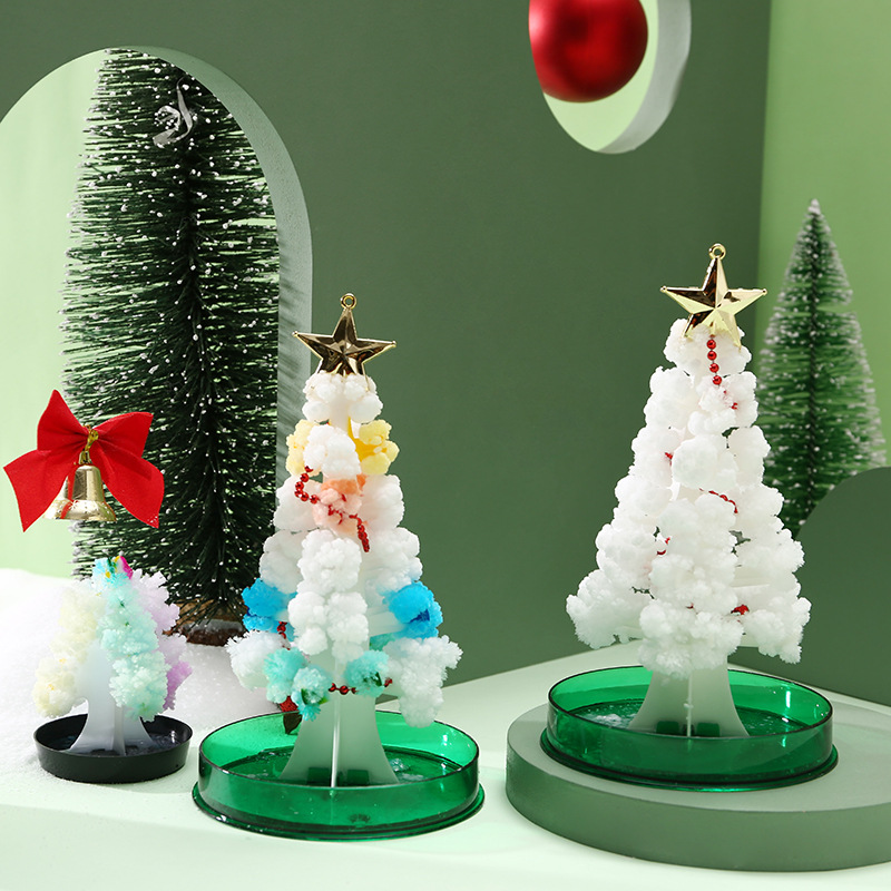 Paper Tree Blossoms Children's Christmas Toys Will Bloom Snowflakes Magic Watering Crystal Trees Scientific Experiments Christmas Trees