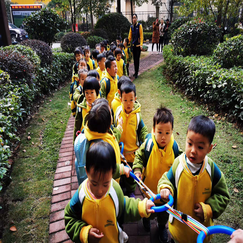 Kindergarten Queue Handle Rope Traction Rope Outdoor Travel Put Learning Pick-up Rope Anti-lost Traction Belt Pull Ring