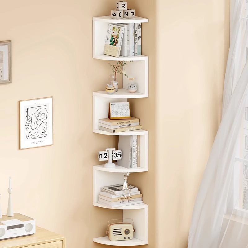 Corner Storage Rack Bedroom Wall Corner Triangle Storage Partition Corner Wall Hanging Bookshelf Home Triangle Storage Cabinet