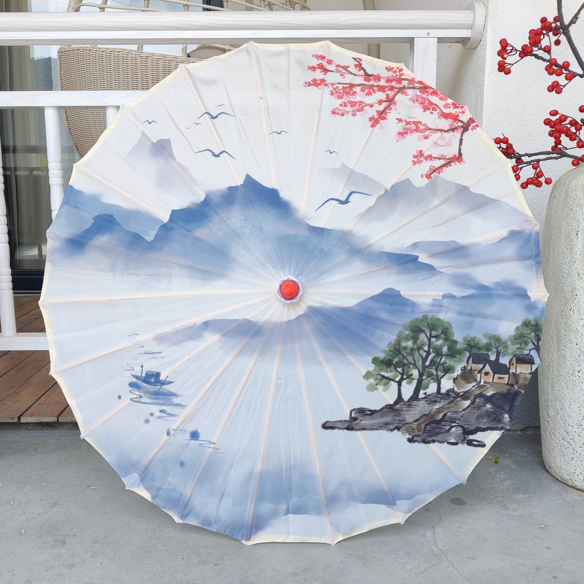 Oil Paper Umbrella Rainproof Decoration Classical Chinese Style Antique Umbrella Tassel Umbrella Retro Professional Dance Cheongsam Umbrella