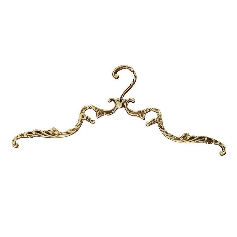 Vintage Palace Style Household Clothes Hanger Hotel Bedroom Wardrobe Storage Rack Brass Hook Clothes Drying Rack