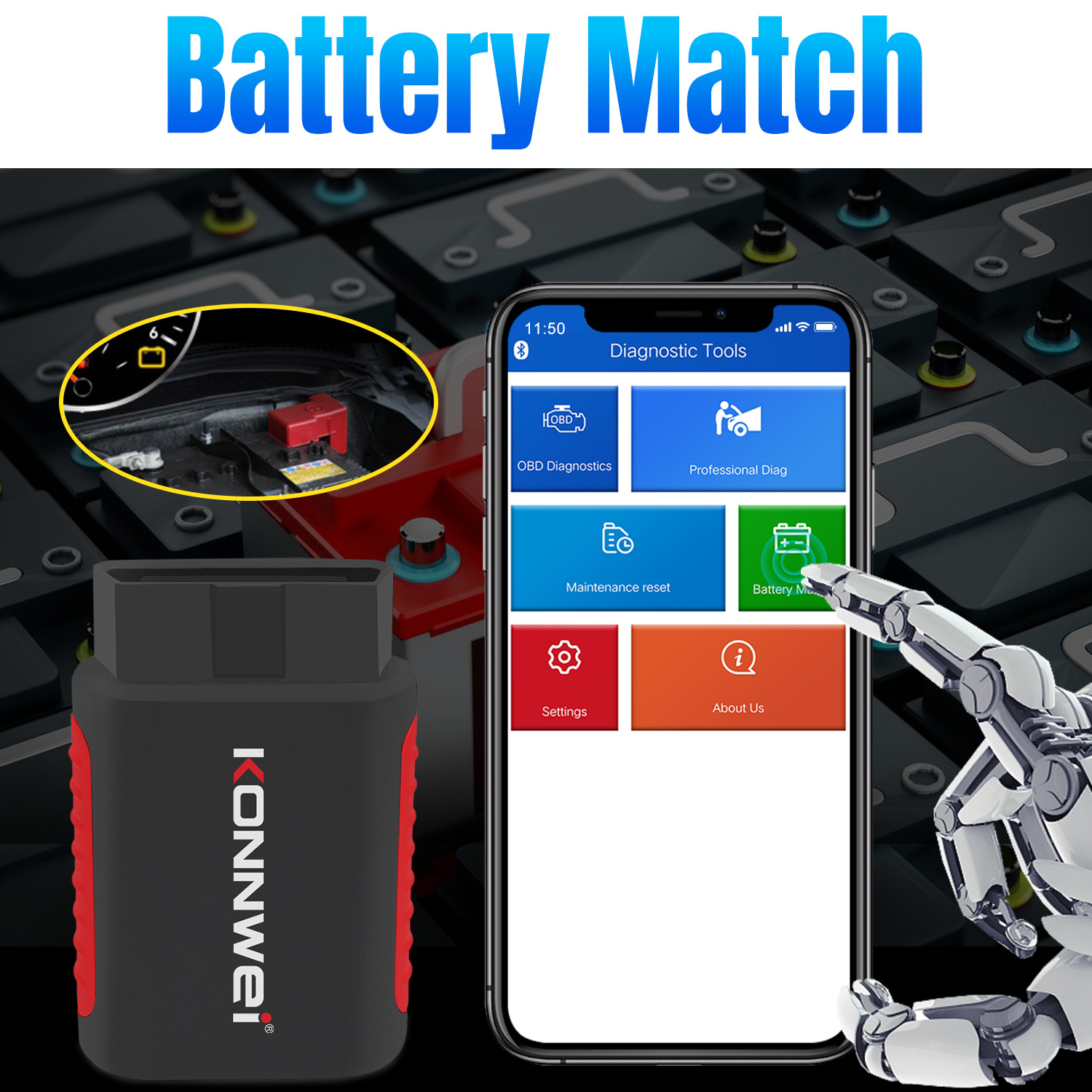 KONNWEI KDIAG car full-function diagnostic instrument ABS airbag brake pads multi-function diagnostic scanner