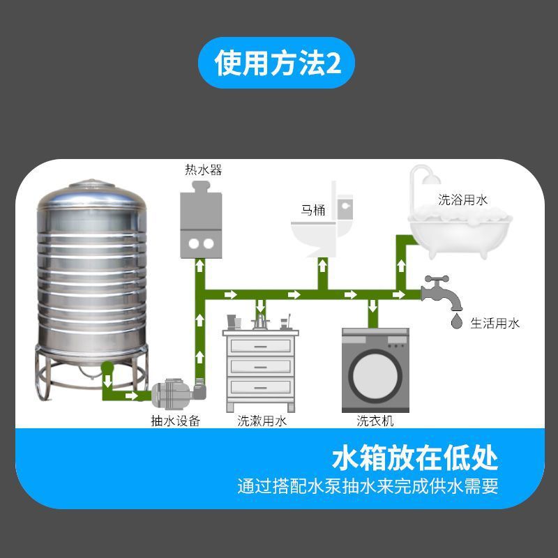 304 Stainless Steel Water Tank Water Storage Barrel Water Tower Household Vertical Thickened Solar Energy Roof Kitchen Water Storage Tank Wine Tank