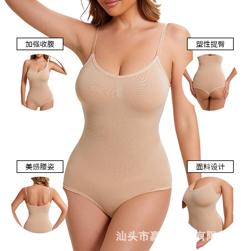 Cross-border corset one-piece women's belly contracting hip lifting T-shaped corset postpartum corset waist plus size shaping bodysuit