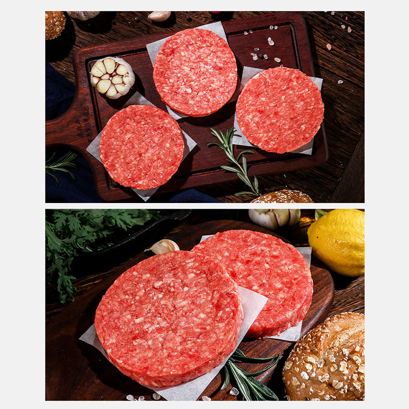 Special Beef Cake for Hamburg Breakfast Semi-finished Fresh Beef Fillings Low-fat Hamburger Cake Commercial Beef Cake Wholesale