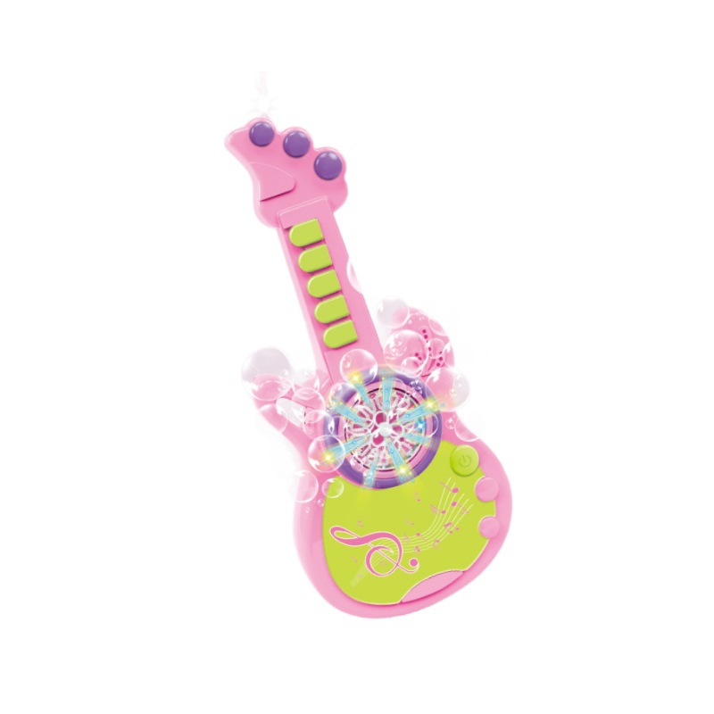 New product children saxophone guitar bubble machine automatic light musical instrument 12 hole electric bubble machine wholesale