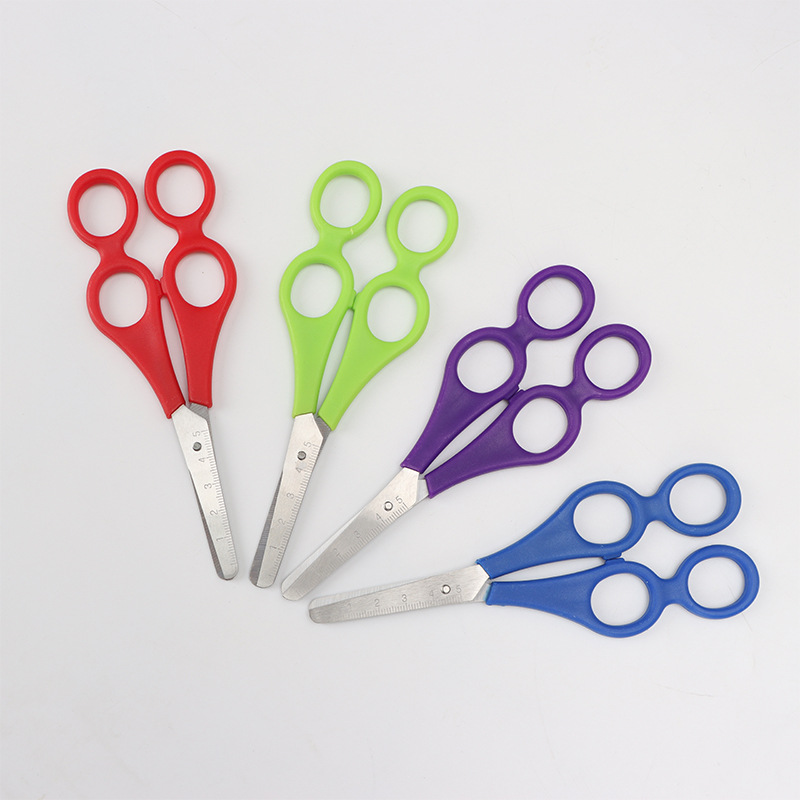 Manufacturer Wholesale 6.75 Inch 17cm Family Scissors Student Training Four-Hole Scissors Kidsren's Handmade Auxiliary Four-Ring Scissors