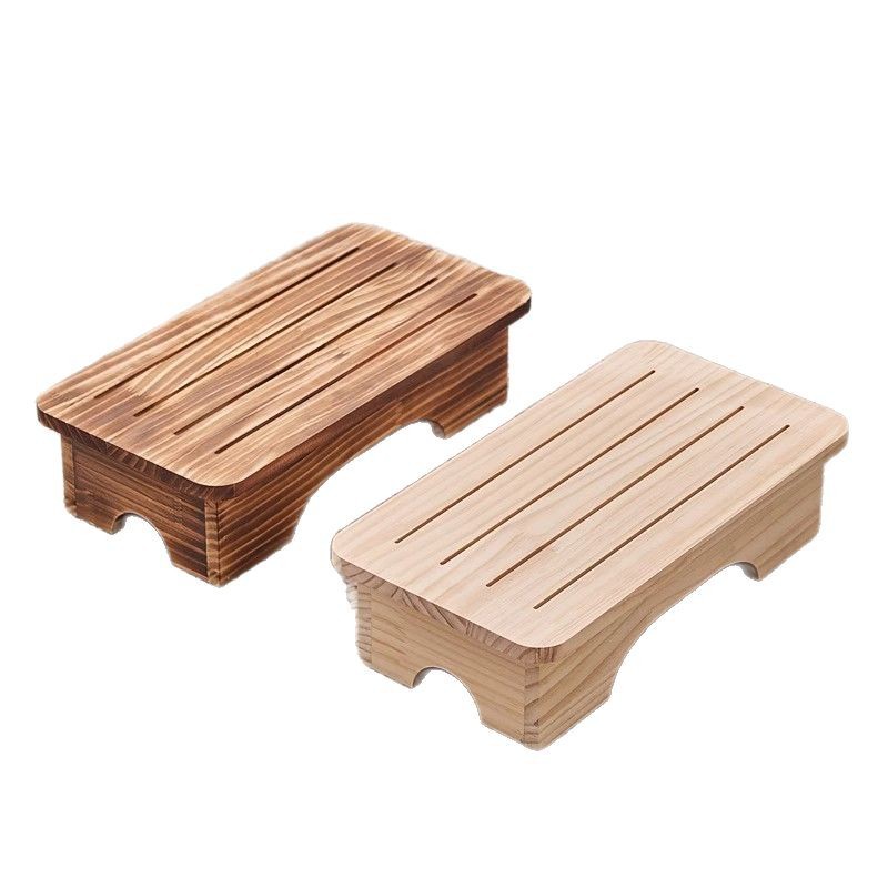 Solid Wood Japanese-Style Small Stool Footrest Stool Bedside Footstool Sofa Stool Platform Mat Under-Table Footstool Heightening Pad Custom-Made