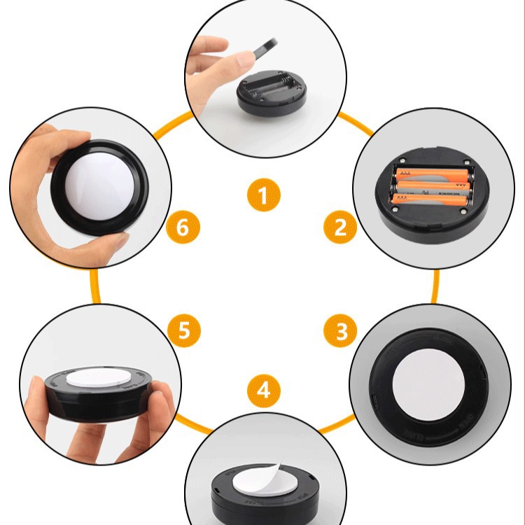 Cross-Border Small Night Light Led Sound-Activated Light, 13-Color Rgb Bedroom Wall Cabinet Battery-Powered Spotlight, Rgb Atmosphere Light