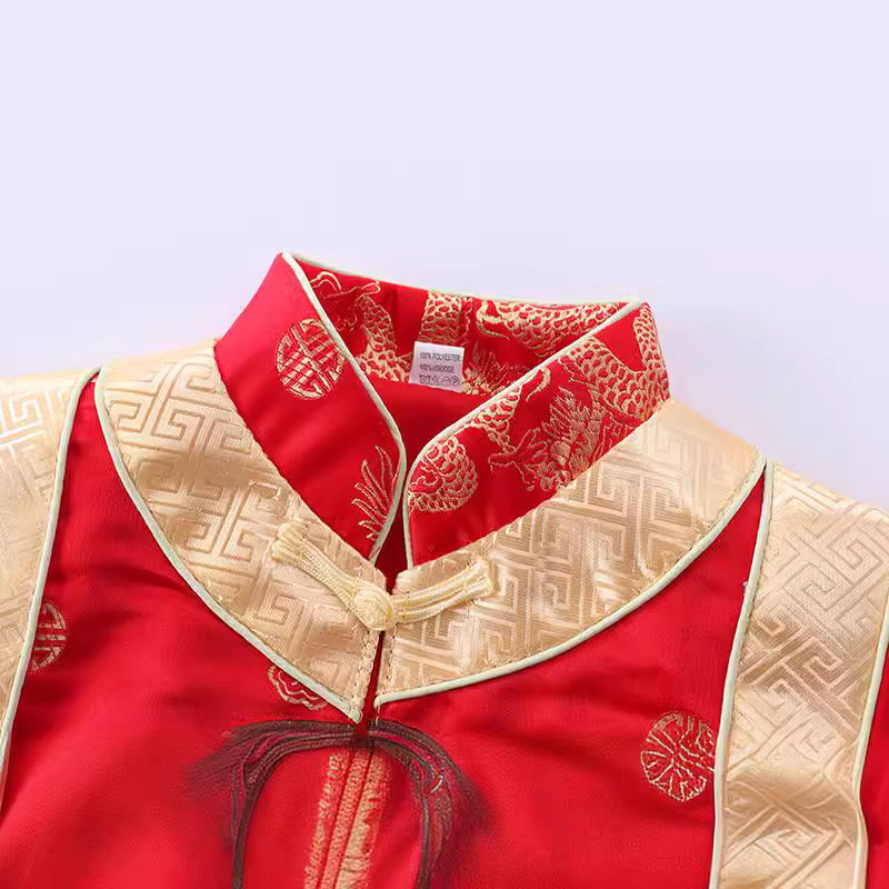 New Boys' Tang Suit Children's Tang Suit Ethnic Style Children's One-year-old Baby suit Full Moon Grasping Weekly Suit