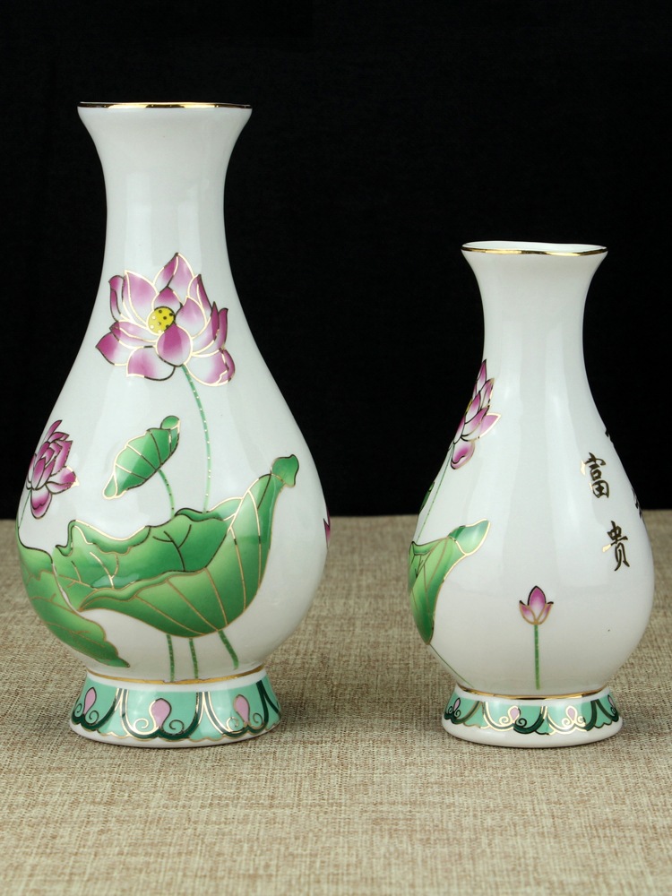 Ceramic Water Purification Bottle Guanyin Vase Buddha's Front Water Purification Bottle Lotus Vase Water Supply Bottle Mannan Bottle Home Decoration Vase