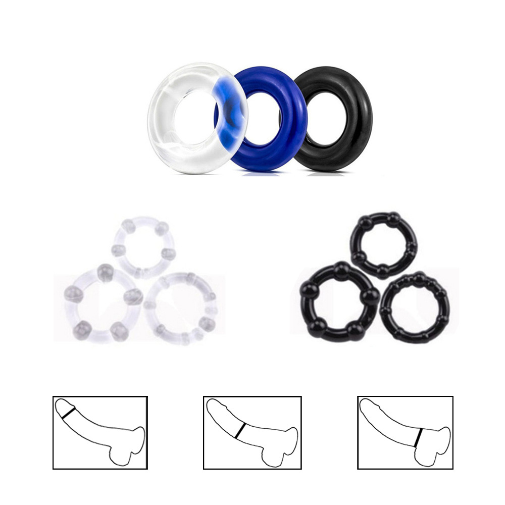 Замковое кольцо для спермы Yifeng, трехцветное кольцо с бусинами, прозрачное кольцо для пениса