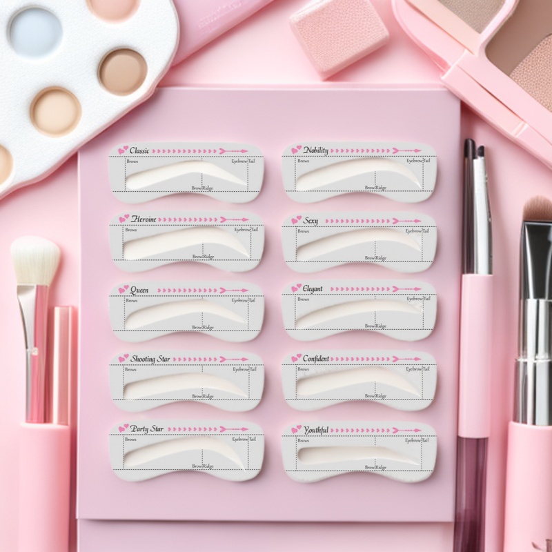 Горячая продажа мягких наклеек для бровей, 10 стилей инструментов для красоты
