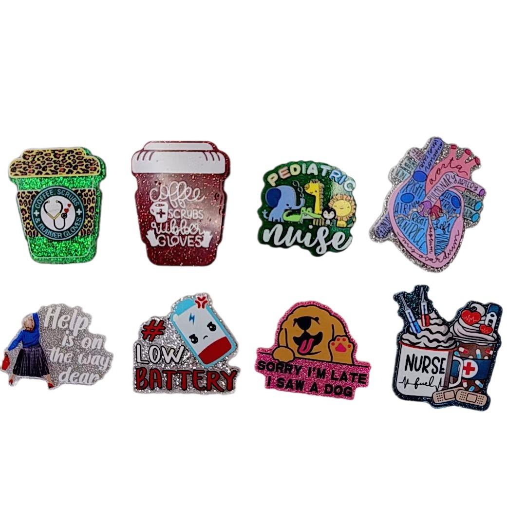 2024 New loose powder cross-border cartoon medical organ love drink acrylic DIY patch bag jewelry