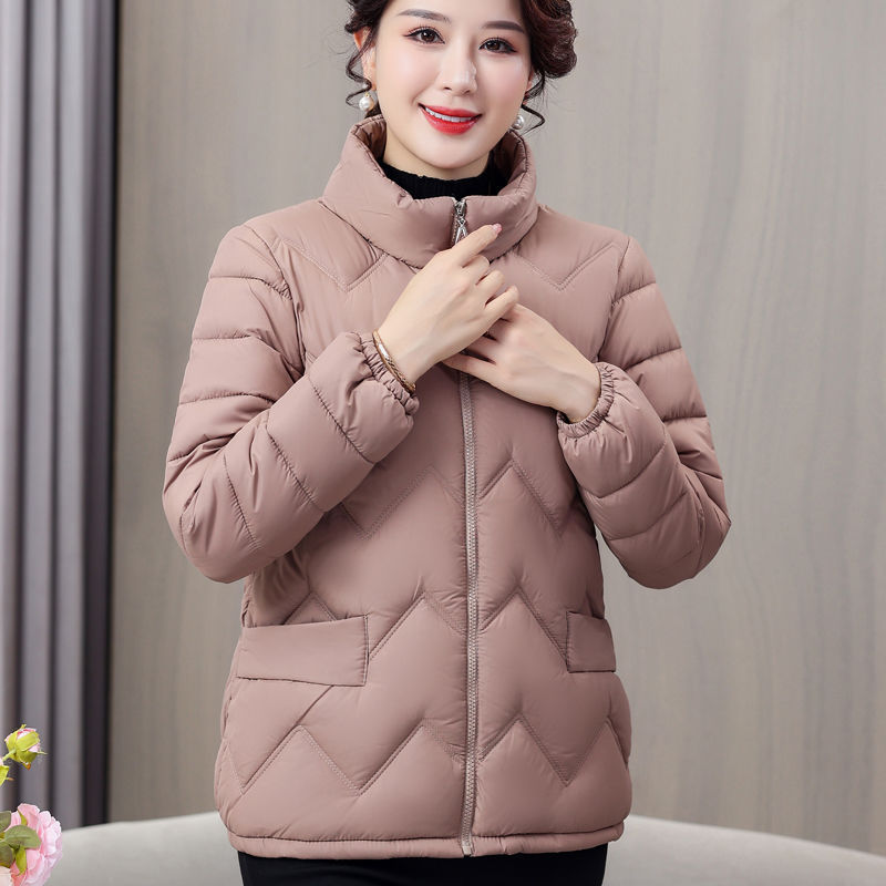 Зимняя куртка для матерей, новая короткая куртка с стойкой, корейский стиль, утолщенная, свободная