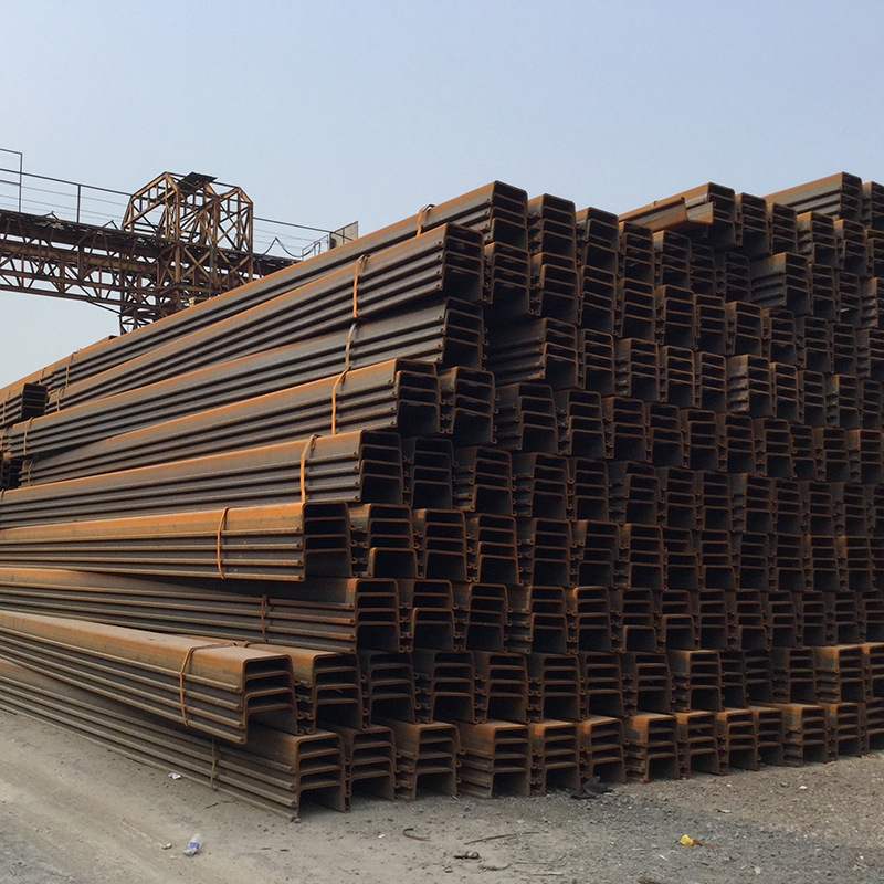 Steel Sheet Pile Steel Support U-Shaped Cap Type Z-Shaped H-Shaped Larsen Water-Stop Steel Plate Cold-Bent Steel Plate Geotechnical Engineering