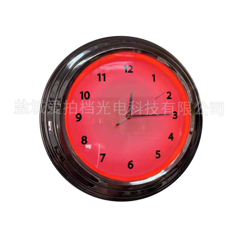 Colorful neon clock creative fashion modern simple clock home Internet famous wall clock living room neon clock manufacturers wholesale