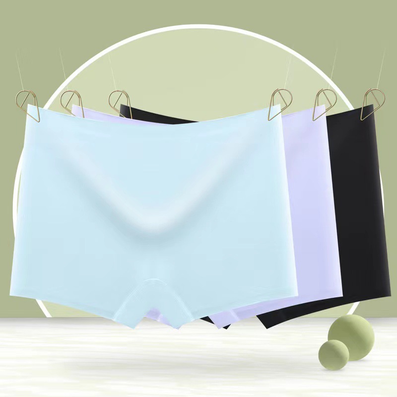 Ice Silk Traceless Thin Breathable Anti-Dusk Safety Pants Women's plus size Boxer Pants Cotton Inner Crotch Boxer Panties Women