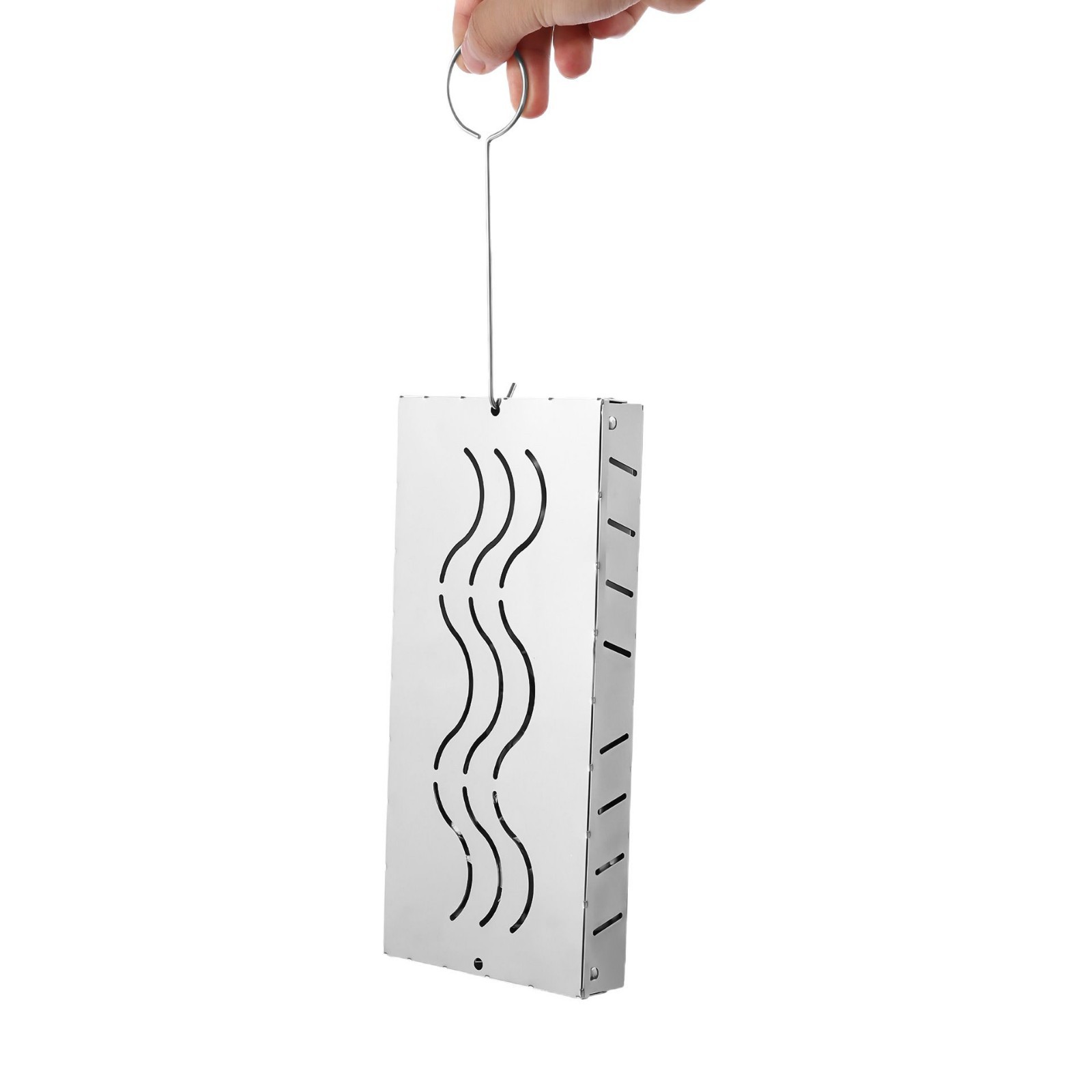 Amazon new stainless steel smoked meat sawdust box fruit wood smoked square bacon box barbecue utensils smoked box