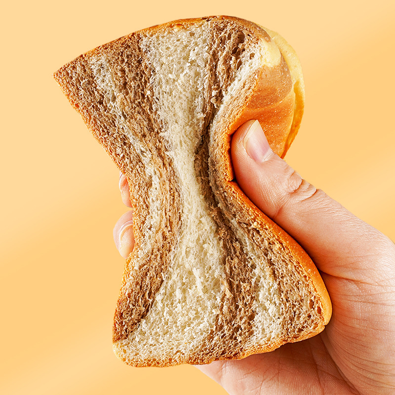 Thick-Cut Toast Taro-Flavored Bread, Direct from Manufacturer, Wholesale by the Box, Cross-Border Supply, Bread Slices Directly from Factory