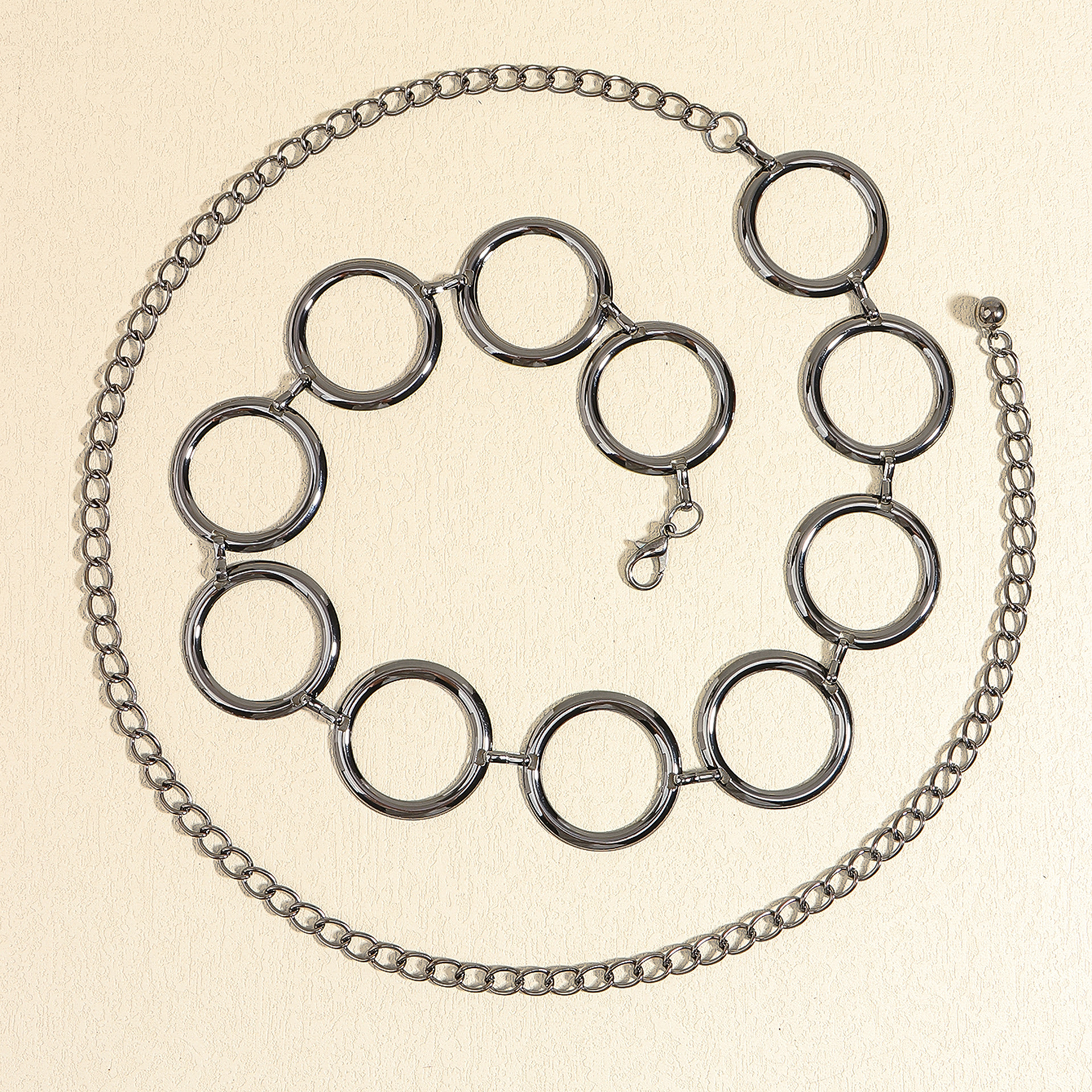 Cross-border Metal Belt Decoration European and American Waist Chain Women's Accessories Chain All-match Suit Waist Seal Geometric Circle