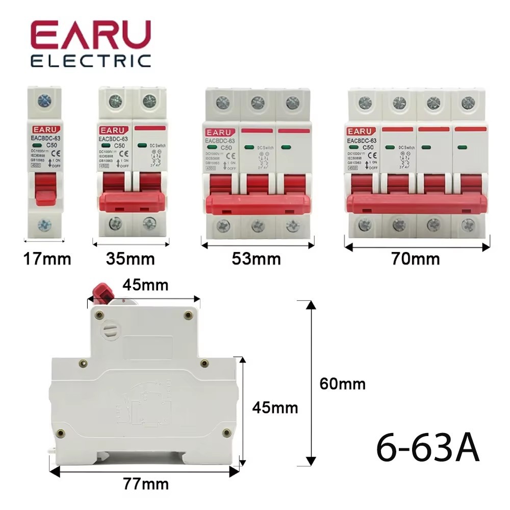 DC circuit breaker DC1000V500V photovoltaic switch solar motor charging pile inverter air open
