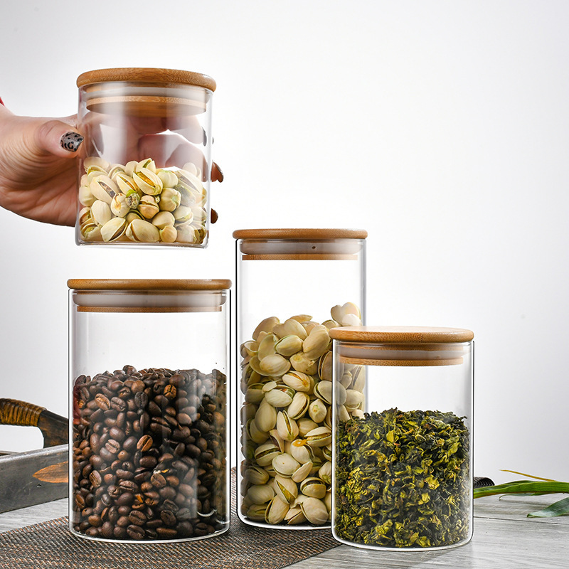 Glass Bottle Spot Glass Sealed Jar Kitchen Seasoning Jar Food Storage Bottle Tea Jar Thickeneded Glass Storage Jar