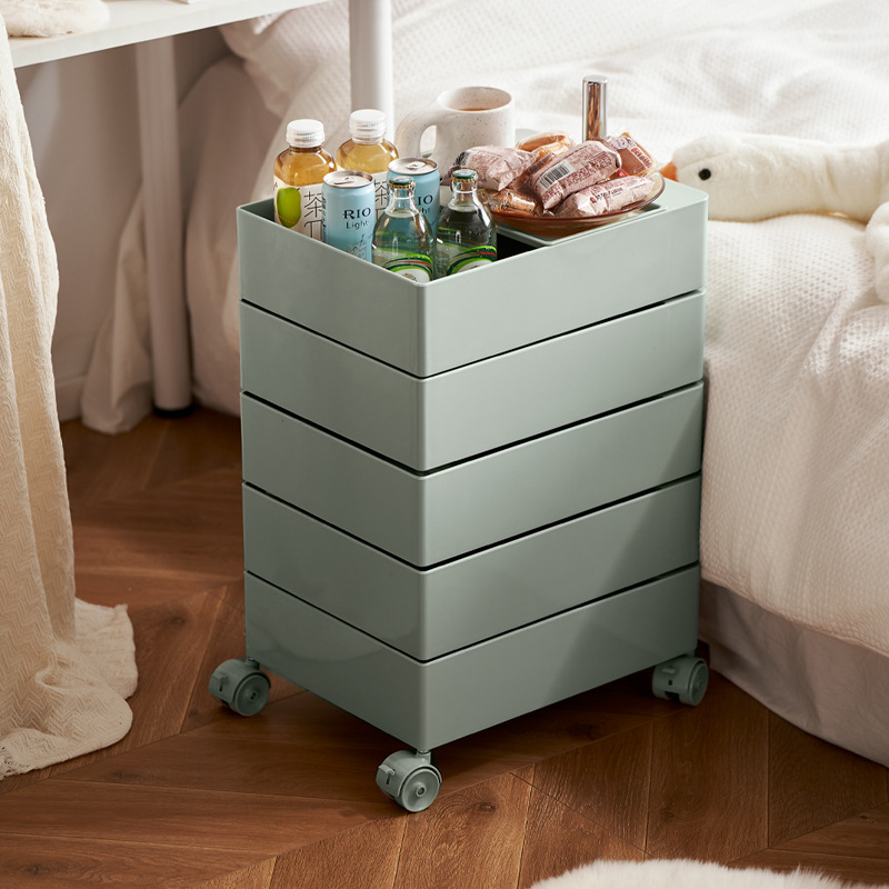 Rotating Storage Cabinet Movable Bedside Table Ins Side Cabinet Simple Scandinavian Storage Cabinet Popular Cosmetics Storage Cabinet