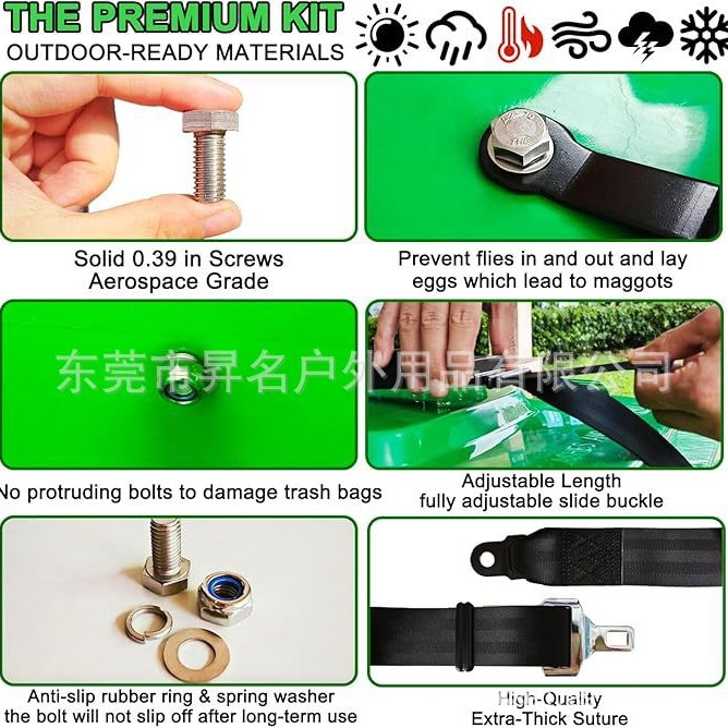 Trash Can Lid Lock, Outdoor Adjustable Trash Can Strap, Safety Belt, Trash Can Lid Strap, Original Product