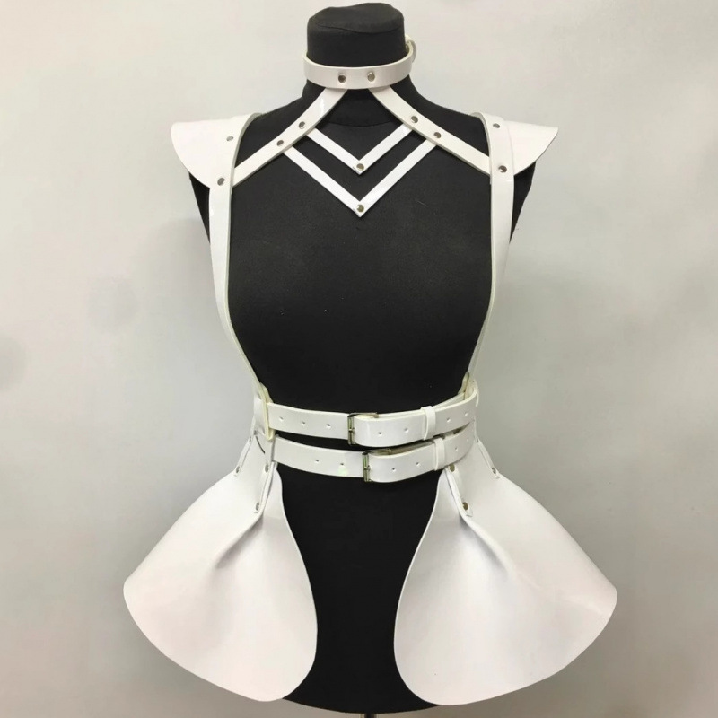 European and American Cross-Border Laser Colorful Leather Bondage Belt Stage Performance Waist Chain Trendy Belt