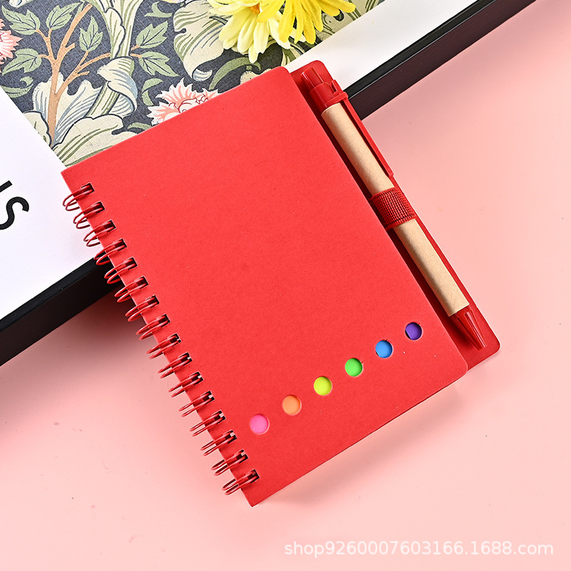 Amazon Cross-Border Wholesale Notebook Notepad Custom-Made Cowhide Coil Notebook with Pen Insert Note Pad Custom Logo