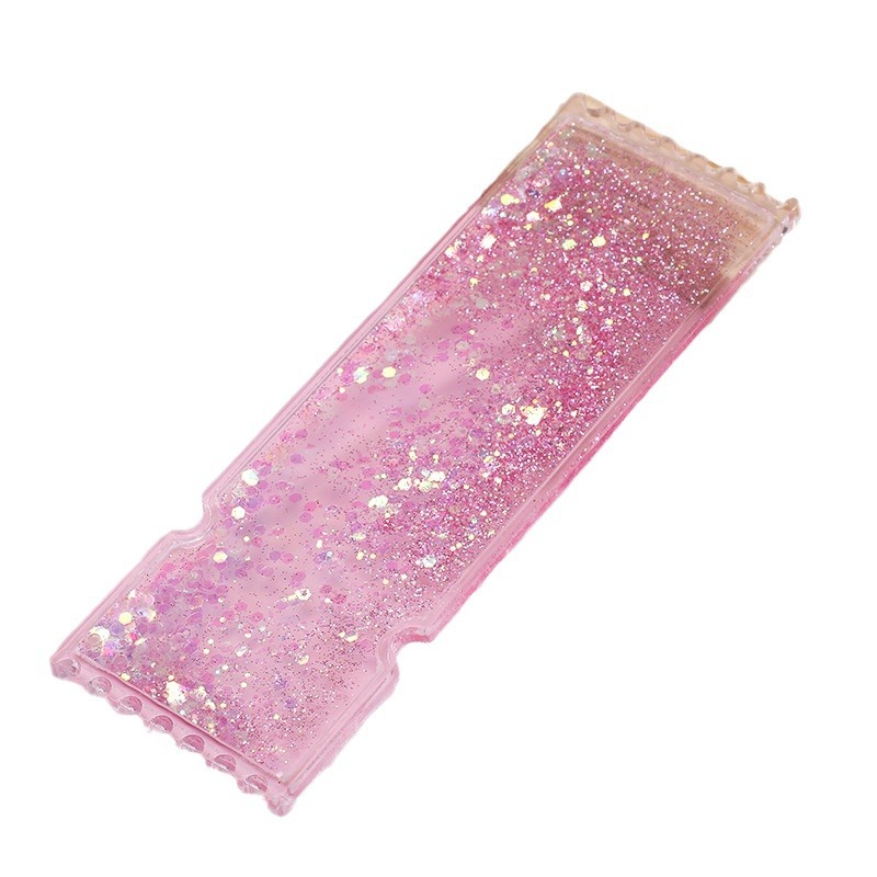 Creative oil quicksand goo card brick cartoon shaped cherry blossom love hourglass ticket root flow hemp goo plate toy collection