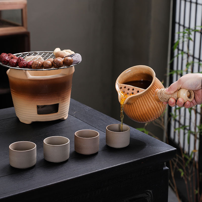 Complete Set of Charcoal Stove and Tea Brewing Equipment, Including Pots and Kettles, Suitable for Outdoor and Indoor Use, Can Be Used with Open Flame and Charcoal