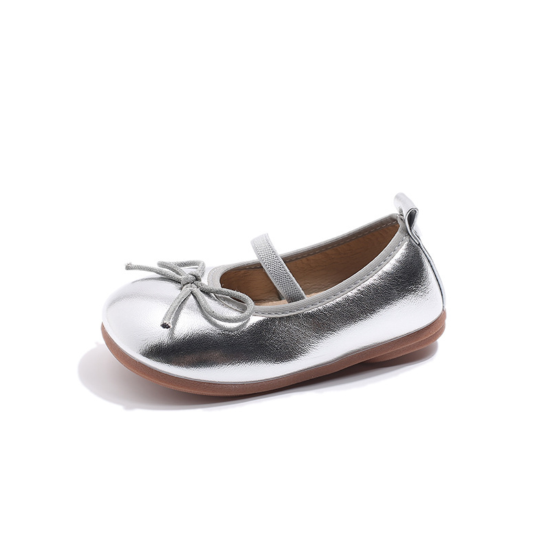 Children's Small Leather Shoes 2025 Spring and Autum New Korean Style Girls' Soft-Soled Shoes with Bows Baby Non-Slip Fashion Shoes