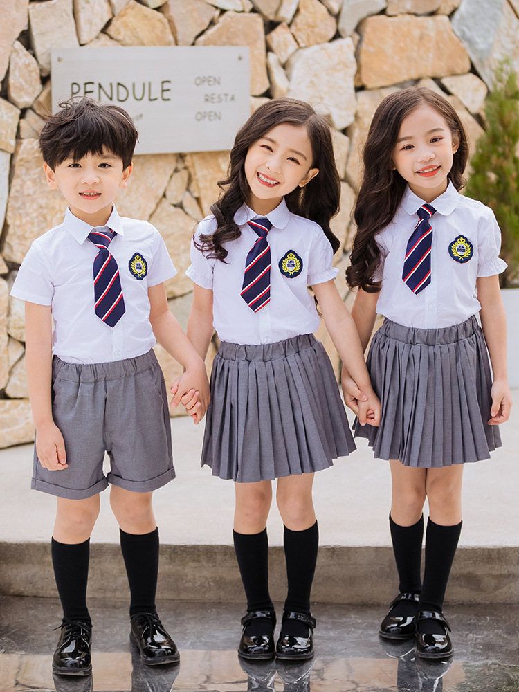 Play Cool Bear Children's Wear Children's Vest Short-sleeved College Style suit Kindergarten Garden Clothes Class Clothes Summer Clothes School Uniform for Primary School Students