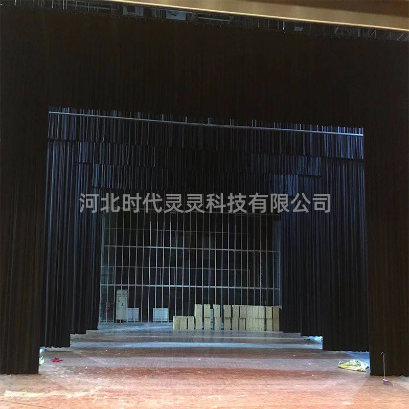Black Fire Retardant Stage Theater Curtain B1 Level Theater Manufacturer Electric Curtain Auditorium Flame Retardant Background Curtain