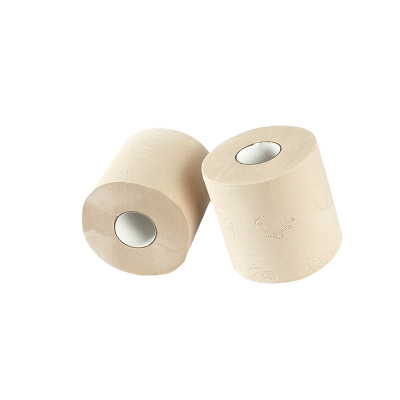 Export Customized Bamboo Pulp Natural Toilet Paper Natural Color Roll Cored Natural Color Bamboo Pulp Roll Paper Napkin Customization