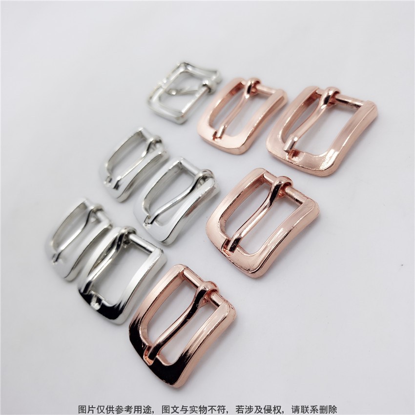 Inner Diameter 15mm Rose Gold Pin Buckle, Popular High-Quality Alloy Die-Cast Shoe Buckle, Customized Shoe Accessories from Shishi Manufacturer
