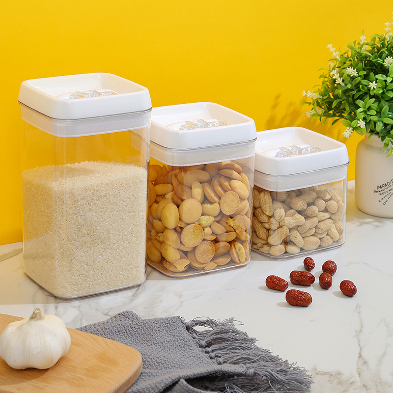 Easy-Buckle Sealed Plastic Jar Grain Storage Box Storage Jar Kitchen Tangerine Peel Noodle Storage Jar Container