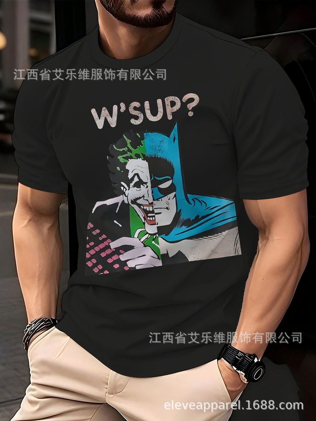 Trendy Men's 3D Printed Round Neck Short-Sleeved T-Shirts, Customized with Pictures, Samples and Codes, Direct Sales from Cross-Border E-Commerce Manufacturers