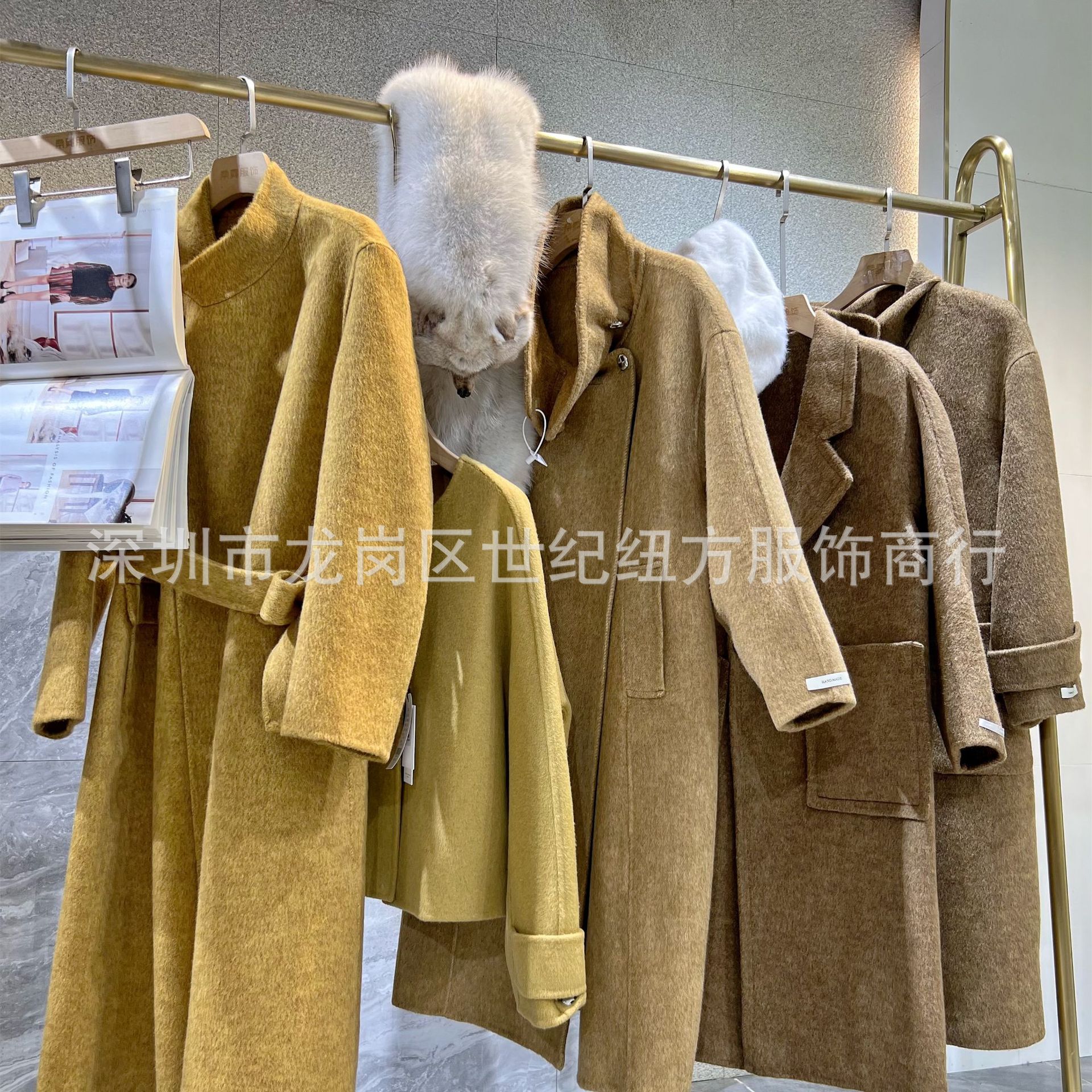 High-End Women's Clothing Off-Season Clearance Coats Double-Sided Wool Coats Brand Discount Physical Store Live Broadcast