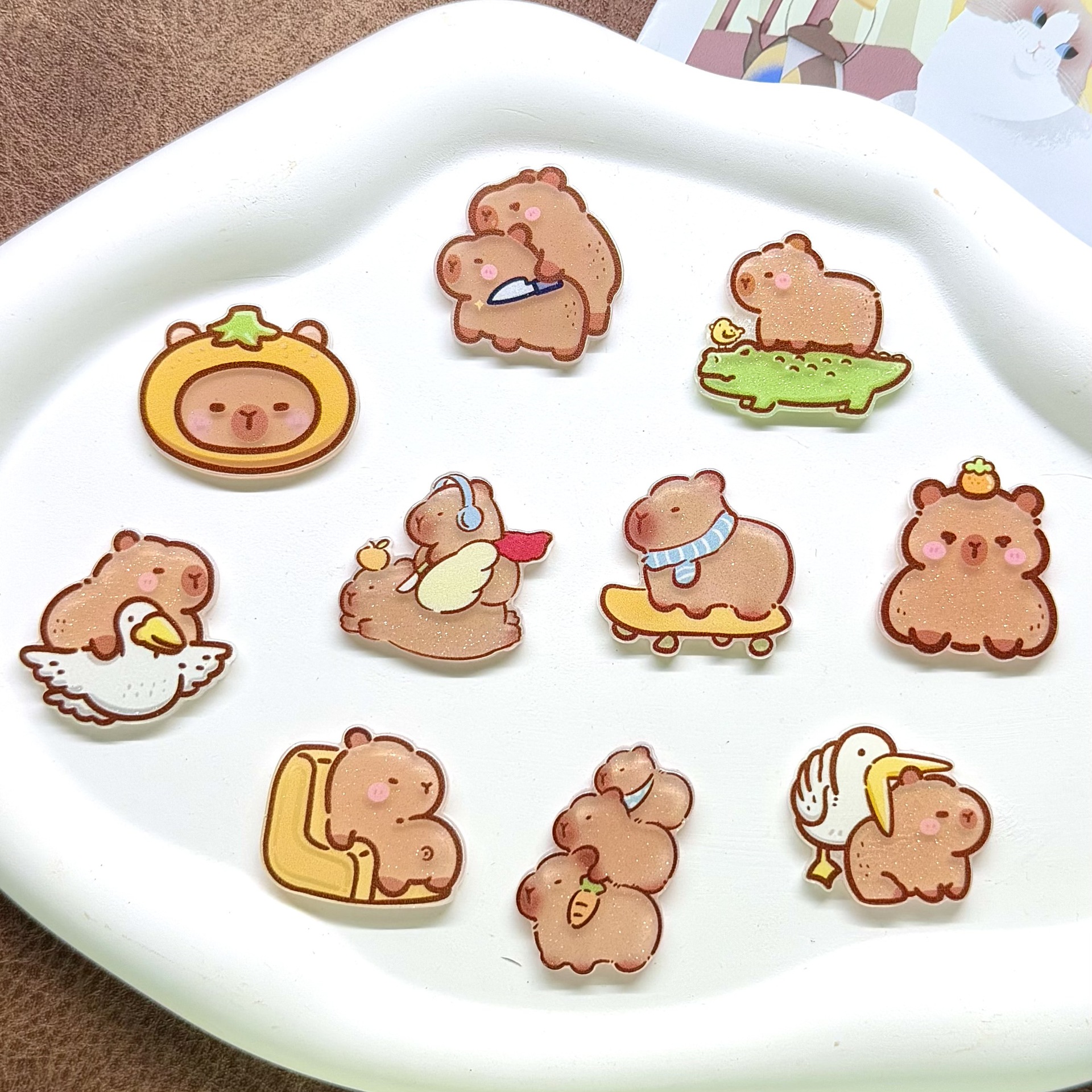 Акриловые мультяшные подарки, капибара, DIY декоративные аксессуары